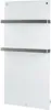 A white electric bathroom radiator with two gray towel rails. Náhled obrázku produktu