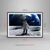 Gerahmtes Poster - Schwarzer Rahmen - Astronaut Mond Erde Produktbild-Vorschau 5
