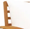Close-up of a wooden chair with a white cushion. Produktbild-Vorschau