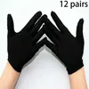 12 párů černých bavlněných rukavic Soft Large Cleaning Dry Náhled obrázku produktu 4