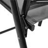 A close-up view of the joint mechanism and fabric of a folding chair. Produktbild-Vorschau