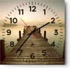 Wanduhr - Quadrat - Glasuhr - Brücke See - 30x30cm - Produktbild-Vorschau 1