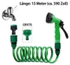 Garten-Spiralschlauch Set 15m inkl. 7-Stufen Produktbild-Vorschau 1