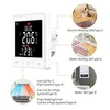 A collage showing a smart thermostat and various heating and cooling systems it can control. Produktbild-Vorschau