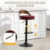 Set van 2 draaibare barkrukken, notenhout, bekleding van Productafbeelding-voorbeeld 4