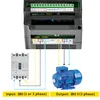 Diagram showing the wiring connections for a variable frequency drive (VFD) to a circuit breaker and a three-phase motor. Anteprima dell’immagine prodotto