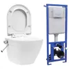 vidaXL Wand-WC ohne Spülrand mit Einbau-Spülkasten Keramik Produktbild-Vorschau 7