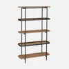 sweeek - Bücherregal aus Glas, Holzdekor und Stahl mit 5 Produktbild-Vorschau 1