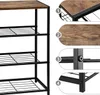 A close-up collage of a shoe rack, showing different angles and construction details. Produktbild-Vorschau