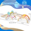 A diagram showing the dimensions of a wooden climbing frame for children. Voir les images du produit