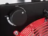 A close-up of a black control panel with a dial and markings for 'MIN' and 'MAX'. A red fan guard is visible in the foreground. Produktbild-Vorschau