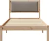Bettrahmen mit Kopfteil Taupe 100 x 200 cm Massives Produktbild-Vorschau 5