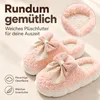 Plüsch Hausschuhe Damen mit Schleife – flauschige Produktbild-Vorschau 2