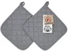 2er Set Topflappen aus Baumwolle, 24x24 cm, grau Produktbild-Vorschau 1