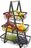 TRMLBE Fruit Etagère Corbeille à fruits 3 étages Noir Voir les images du produit 1