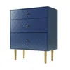 A navy blue dresser with a fish scale pattern on the drawers and gold legs, set against a white background. Produktbild-Vorschau