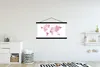 MuchoWow® Textilposter Weltkarte - Rosa - Gemälde 120x60 cm Produktbild-Vorschau 2