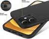 A black phone case is shown on top of a phone, highlighting its raised edges. Produktbild-Vorschau