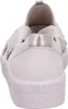 A close-up rear view of a white sneaker with silver accents. Produktbild-Vorschau