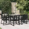 vidaXL 7-dielny záhradný jedálenský set z čierneho PVC Náhľad obrázku produktu 2