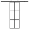 vidaXL Posuvné dvere s kovaním 76x205 cm ESG sklo a hliník Náhľad obrázku produktu 7