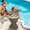 COSTWAY Table de jardin 3 en 1 30L Glacière Tabouret Voir les images du produit 2