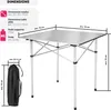 Table pliante de camping en aluminium avec housse, 70 x 70 Voir les images du produit 6