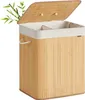 SONGMICS Koš na prádlo s víkem, 2 přihrádky, 120 litrů, Náhled obrázku produktu 1