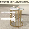 HOMCOM Couchtisch rund 2er Set Beistelltisch mit Ablage Produktbild-Vorschau 6