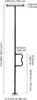 A diagram showing the dimensions of a safety grab bar. Voir les images du produit
