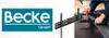 A collage showing the 'Becke GmbH' logo and a person assembling a TV wall mount. Produktbild-Vorschau