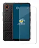 A rugged smartphone and a screen protector are displayed against a white background. Produktbild-Vorschau