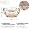 Korb Metall Kupfer 26x12cm Modern Holz MDF Braun Schüssel Produktbild-Vorschau 2