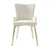 A single beige dining chair with gold legs against a white background. Anteprima dell’immagine prodotto