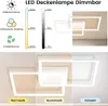 Collage of images showing a modern LED ceiling lamp with different lighting effects and color temperatures. Podgląd zdjęcia produktu