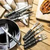 Set di posate da barbecue per bistecche, coltelli da pizza, Anteprima dell’immagine prodotto 5