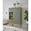 Wohnzimmer Vitrine in Eiche mit grün AVEZZANO-61 Modern Produktbild-Vorschau 1