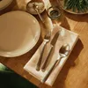 A table setting with a plate, cutlery, a glass of water, and a bowl of salt. Produktbild-Vorschau