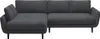 A dark gray sectional sofa is shown from the front on a white background. Produktbild-Vorschau