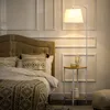 HOMCOM Vloerlamp, staande lamp met 2 plateaus, 40W, wit Productafbeelding-voorbeeld 2