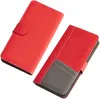 Two red and gray wallet-style phone cases are shown against a white background. Produktbild-Vorschau