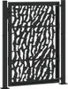 A black metal garden gate with a decorative cutout pattern, shown in isolation against a white background. Podgląd zdjęcia produktu