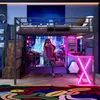 Łóżko piętrowe 160x200 cm z oświetleniem LED, biurkiem, Podgląd zdjęcia produktu 3