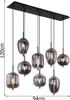 Globo Lighting|Hängeleuchte Metall schwarz, 8x E14 Produktbild-Vorschau 3