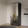 Kleiderschrank zum Schlafzimmer für Kleidung mit Spiegel, Höhe: 200cm, Breite: 80 cm, schwarz Produktbild-Vorschau