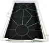 A close-up, angled view of a black activated carbon filter with a white plastic frame. Produktbild-Vorschau