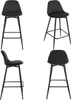 A collage of four images showing a black bar stool from different angles. Produktbild-Vorschau