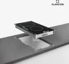 A diagram showing the dimensions of a Klarstein vitroceramic cooktop being installed into a countertop. Produktbild-Vorschau