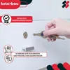 A hand is holding keys near a lock on a white cabinet, with marketing text and icons overlaid. Anteprima dell’immagine prodotto