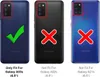 Three phone cases shown side-by-side, with checkmarks and crosses indicating compatibility. Produktbild-Vorschau